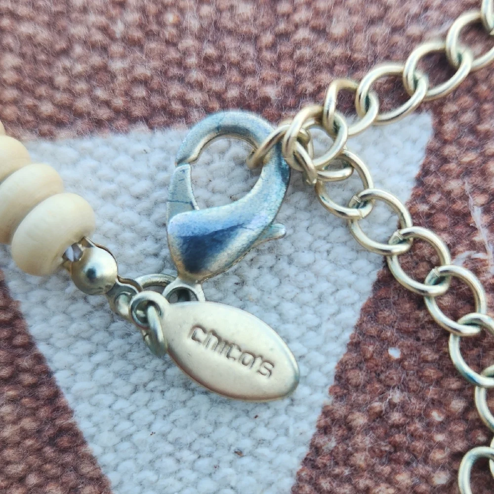 Chico's Beachy Coastal Vibes Geometric Long Necklace